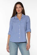 ELISA BLUE WHITE STRIPE SHIRT