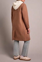 Trench Coat With Fooler Hoodie-Biscotti