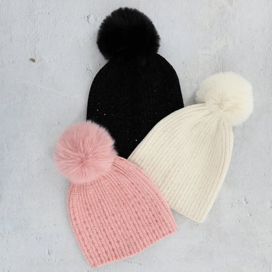MILLIE STONE POM BEANIE