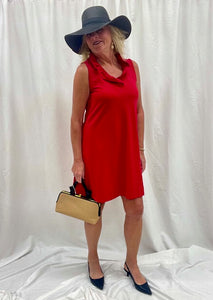 LuLuB-V-Neck Ruffle Dress-CRE