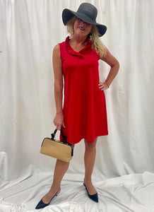LuLuB-V-Neck Ruffle Dress-CRE