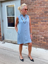 LuLuB-Denim Slvless Zip Up Dress-DNLB