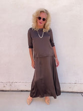 GISELE SATIN TOP-Brown