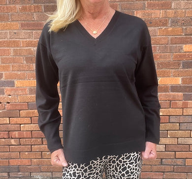 LuLuB-FX Cashmere V-Neck-Black