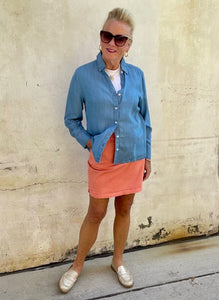 LuLuB-Button Up Straight Hem Jacket-DNLA