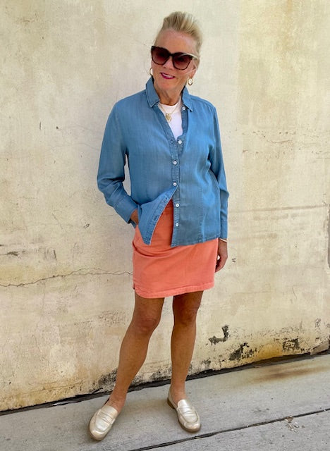 LuLuB-Button Up Straight Hem Jacket-DNLA