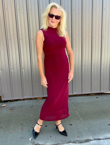 Wine Body-Con Dress