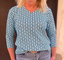 LuLuB V-Neck 3/4 Slv Top-RPNY