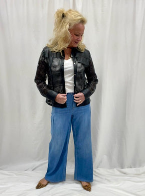 AUDREY PLEATED WIDE LEG JEANS-COASTLINE