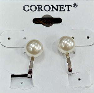 Coronet Pearl Clip on Earrings