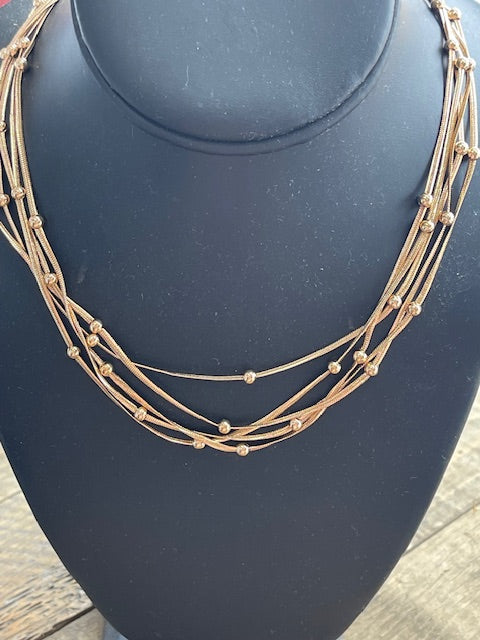Coronet Gold Multi Chain Necklace