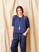 JACKY CROCHET SWEATER-Navy