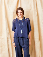 JACKY CROCHET SWEATER-Navy