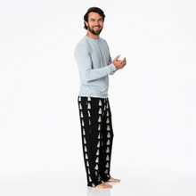 Men's Print Long Sleeve Pajama Set (Midnight Snowman)