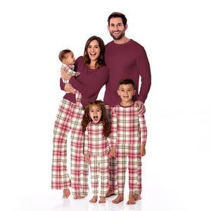Men's Print Long Sleeve Pajama Set (Fireside Plaid)
