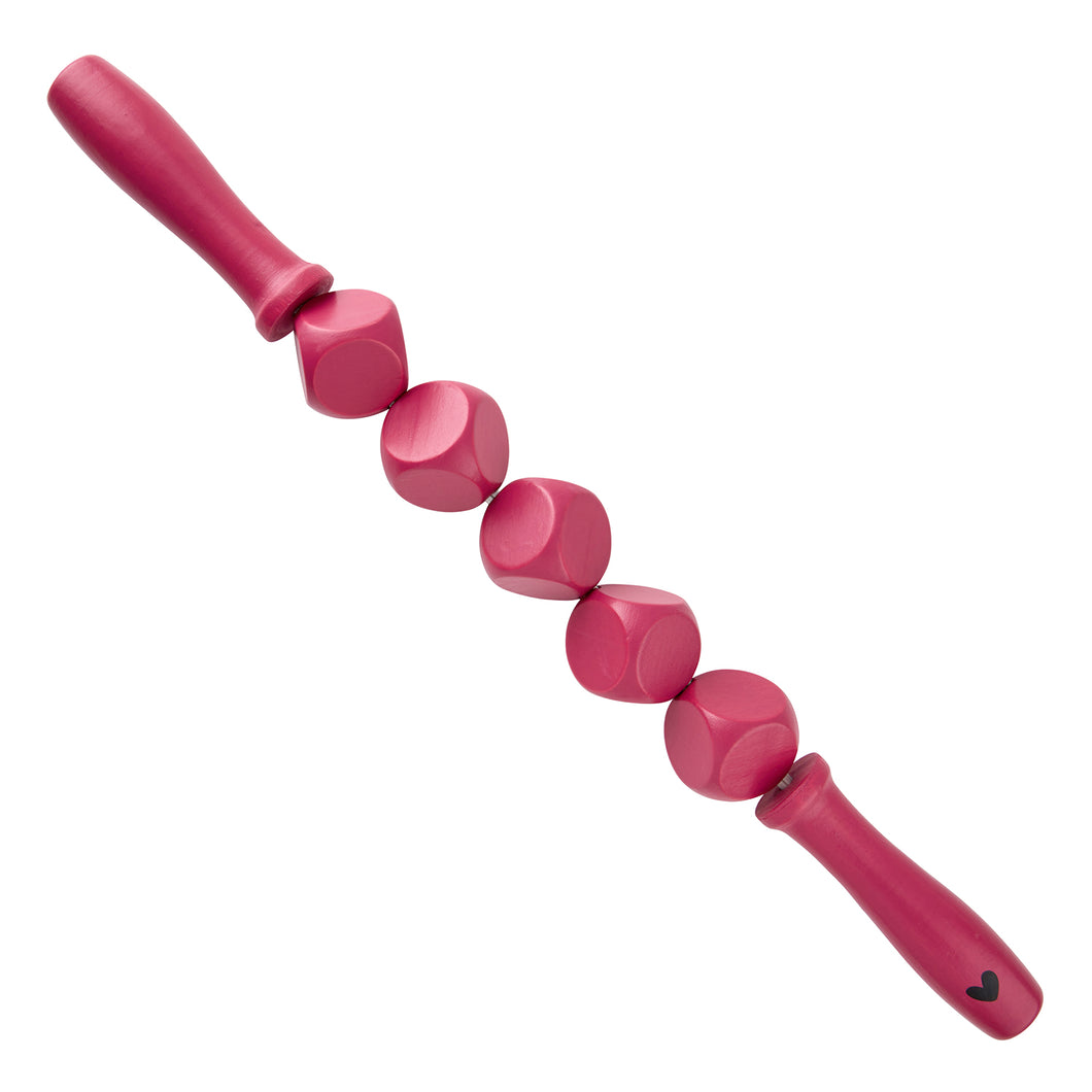 WoodMassageRoller-HotPink