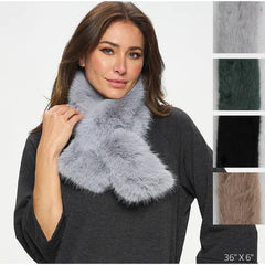 CLEO FAUX-FUR KEYHOLE SCARF