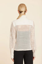 Faux Leather Lattice Cut Shirt-Creme