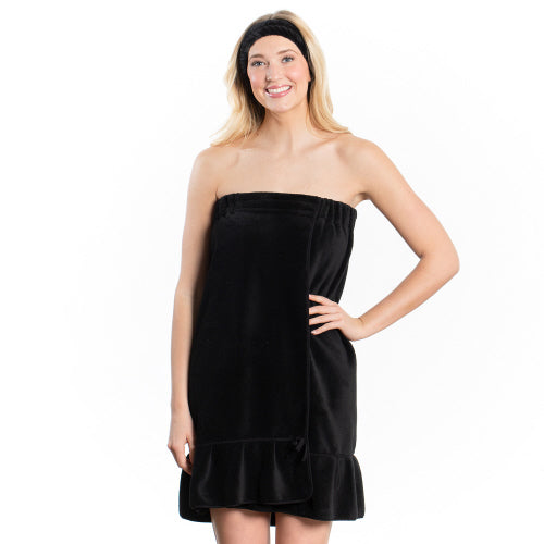 Spa Wrap Ruffle-Black