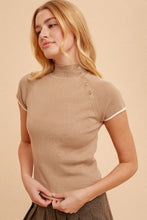 Mock Neck Pullover-Taupe