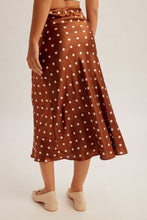 Brown Polka Dot Satin Skirt