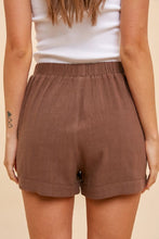 Natural Linen Shorts-Brown