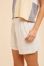 Natural Linen Shorts-Oatmeal