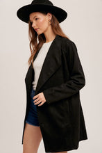 Drape Suede Jacket-Black