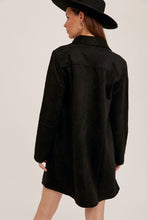 Drape Suede Jacket-Black