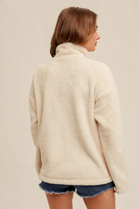 Cream Sherpa Zip Jacket