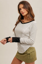 Black/White Stripe Top