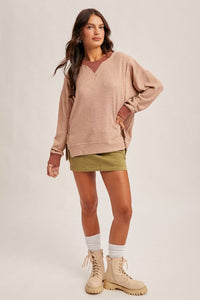 Thermal Crew Pullover-Rust