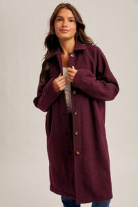 Teddy Coat-Plum