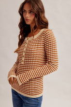 Rust Stripe Henley Top