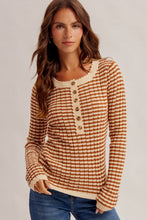 Rust Stripe Henley Top