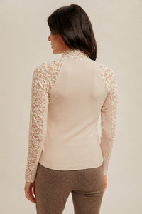 Floral Lace Top-Ecru