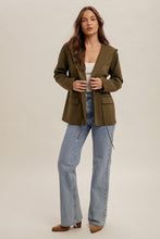 Olive Drawstring Hooded Jacket