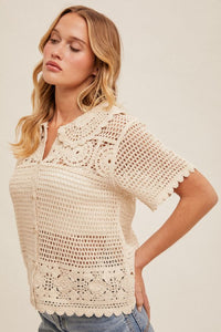 Natural Crochet Top