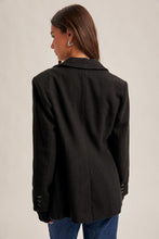Cuffed Blazer-Black