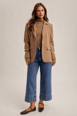 Cuffed Blazer-Mocha
