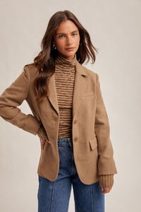 Cuffed Blazer-Mocha