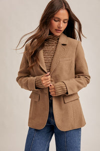 Cuffed Blazer-Mocha