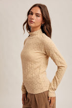 Mock Lace Top-Beige