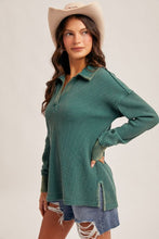 Washed Thermal Top-Forest Green