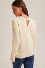 Jewel Neck Sweater-Cream