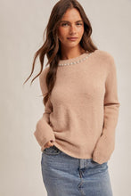 Jewel Neck Sweater-Pink
