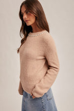 Jewel Neck Sweater-Pink