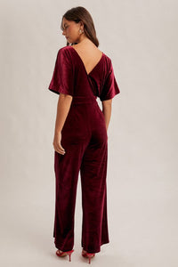 Burgundy Velvet Jumpsuit