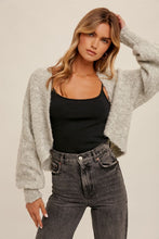 Boucle Sweater Shrug-Light Grey