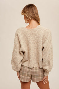 Boucle Sweater Shrug-Sand